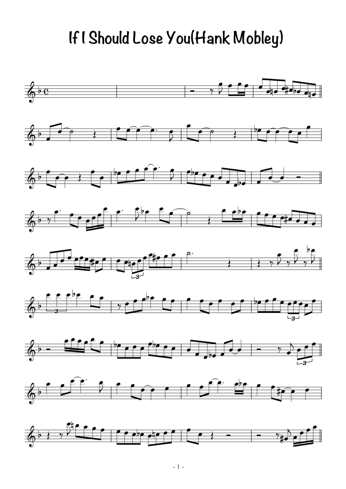 If I Should Lose You/Hank Mobley Masaya Kitamura